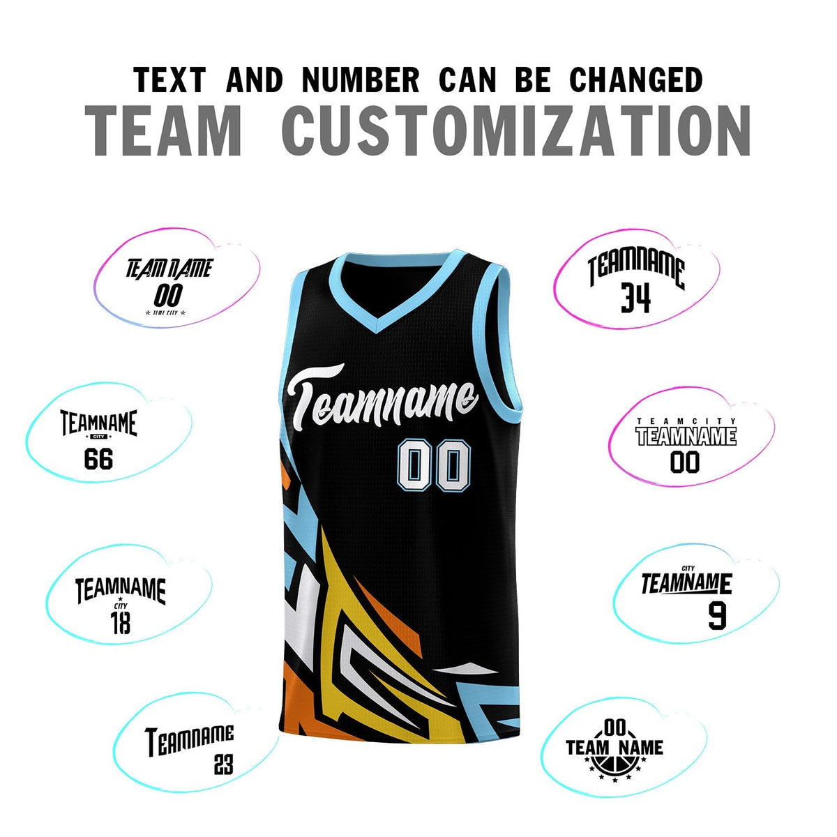 Custom Black Gradient Graffiti Pattern Sports Uniform Basketball Jersey