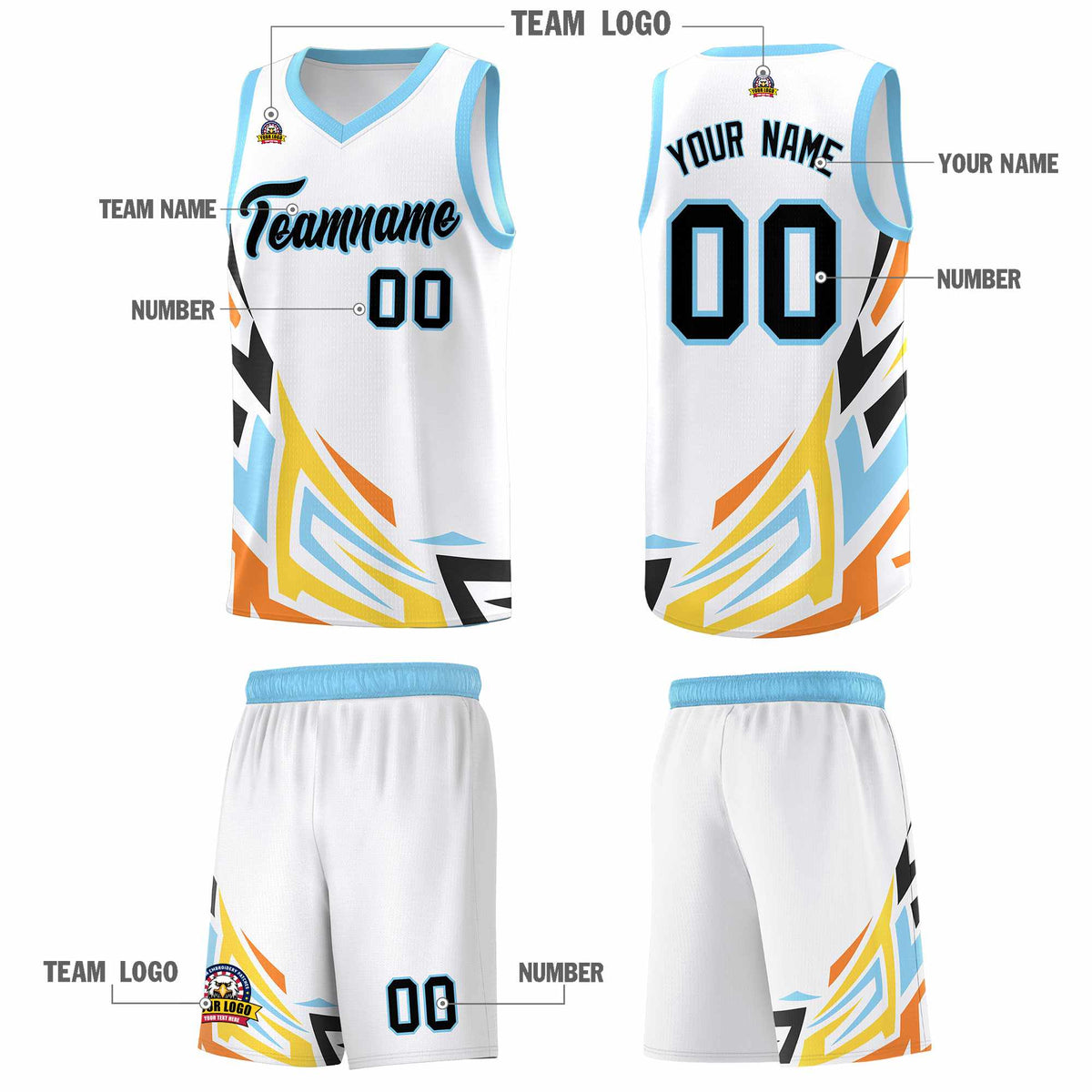 Custom White Gradient Graffiti Pattern Sports Uniform Basketball Jersey