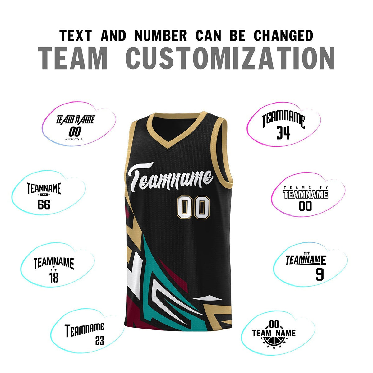 Custom Black Gradient Graffiti Pattern Sports Uniform Basketball Jersey