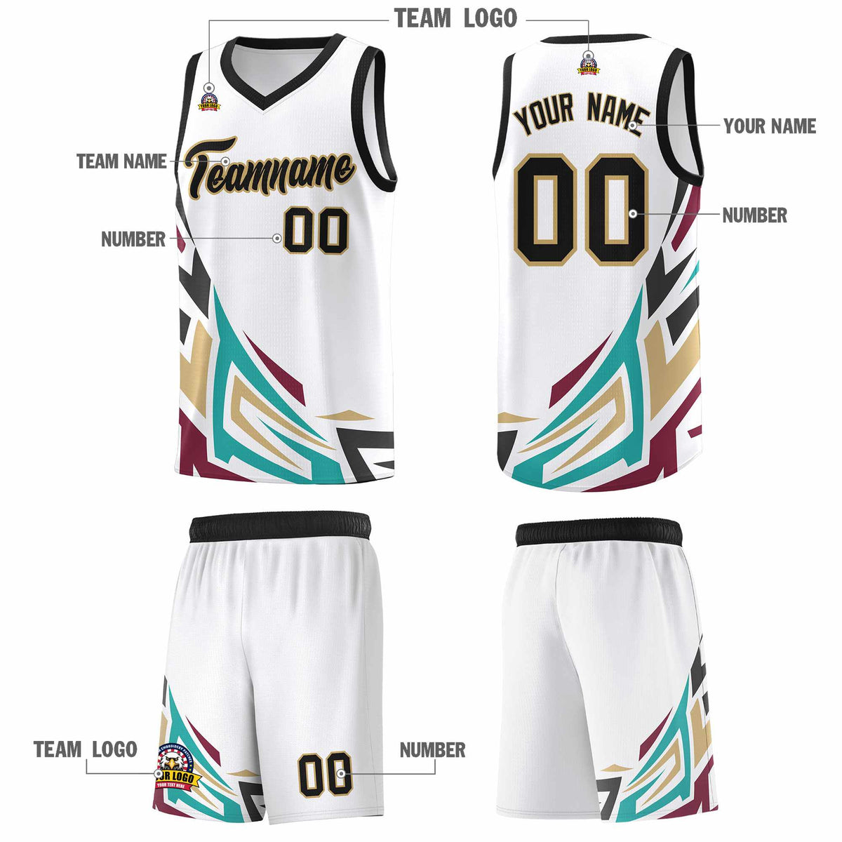 Custom White Gradient Graffiti Pattern Sports Uniform Basketball Jersey