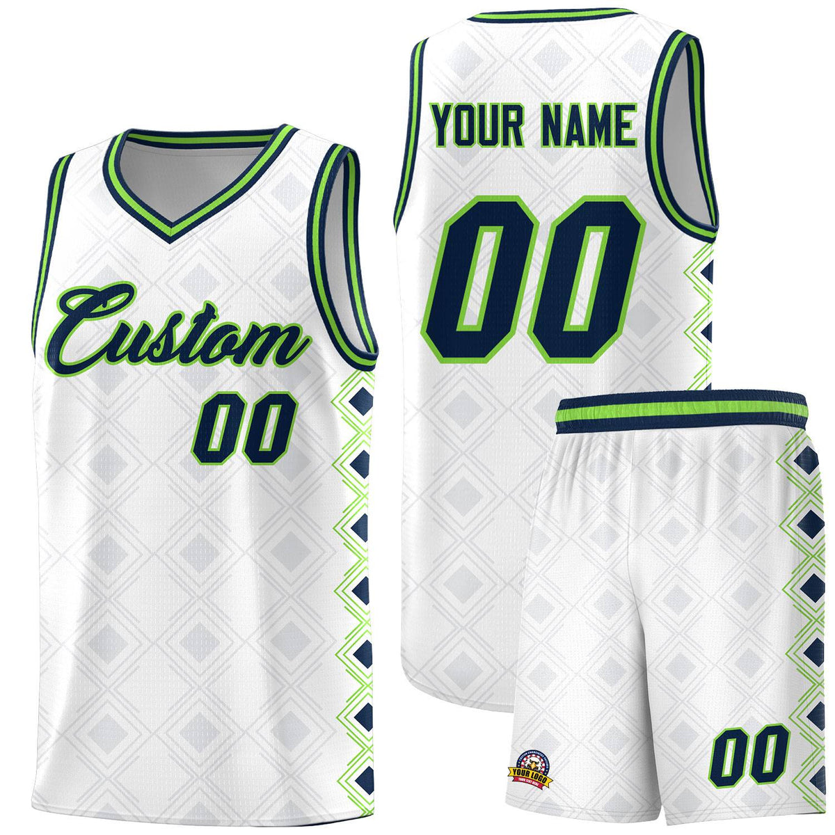 Custom White Side Blocks Sports Uniform Basketball Jersey