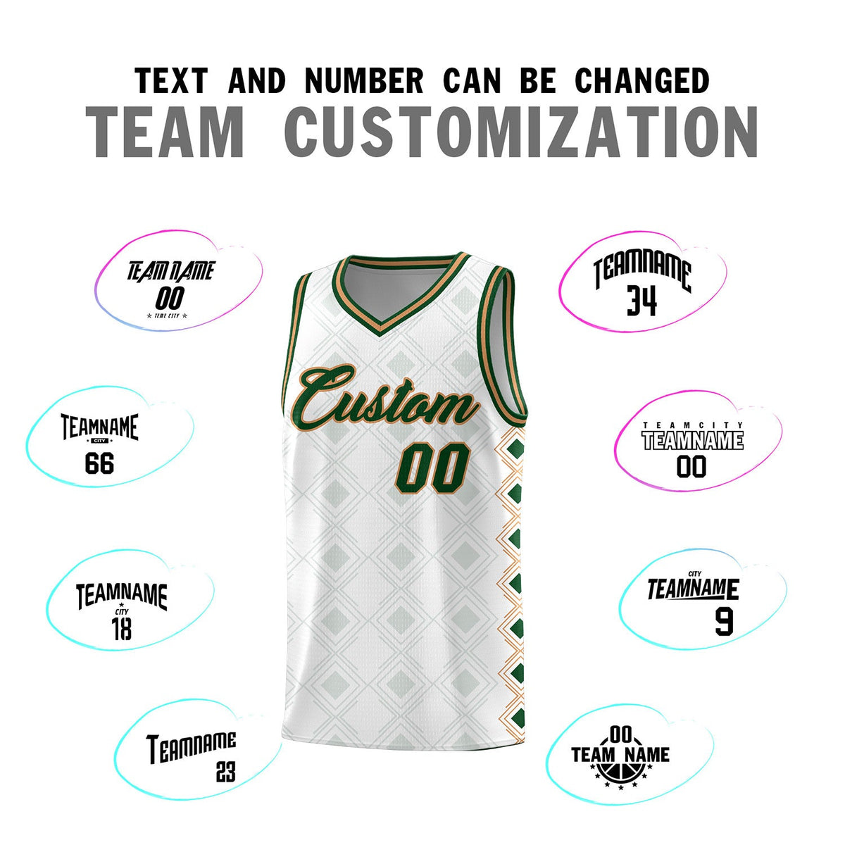 Custom White Side Blocks Sports Uniform Basketball Jersey