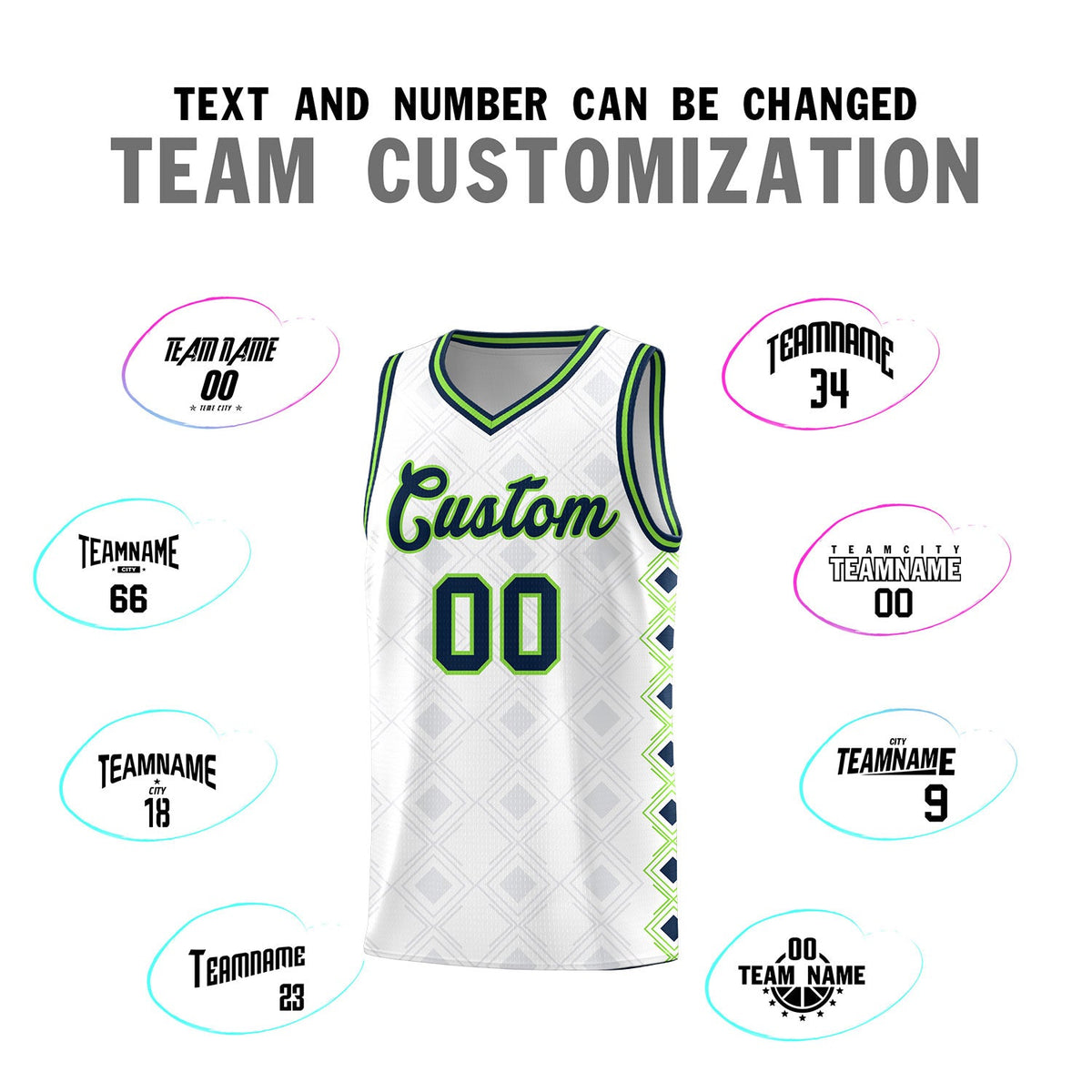 Custom White Side Blocks Sports Uniform Basketball Jersey