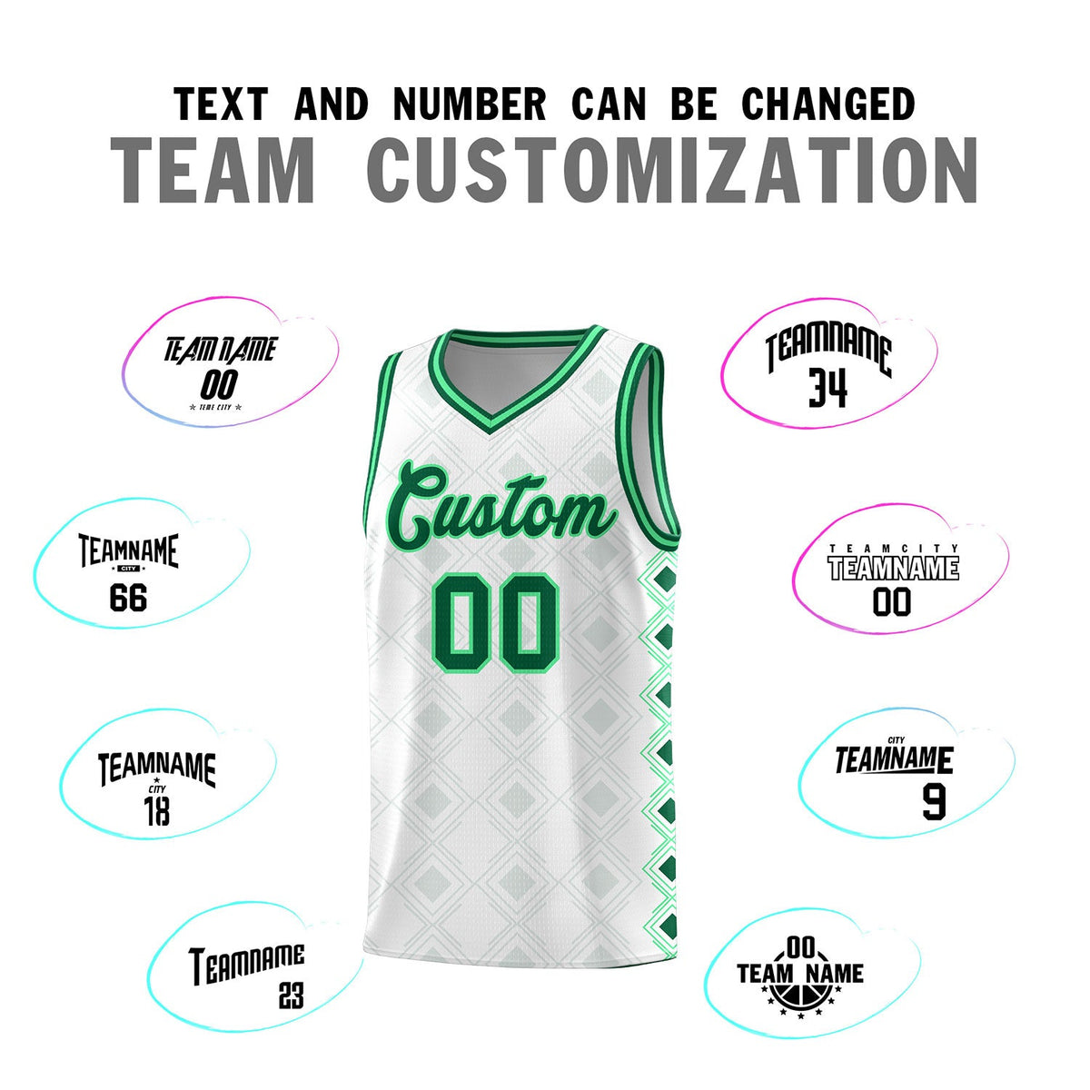 Custom White Side Blocks Sports Uniform Basketball Jersey