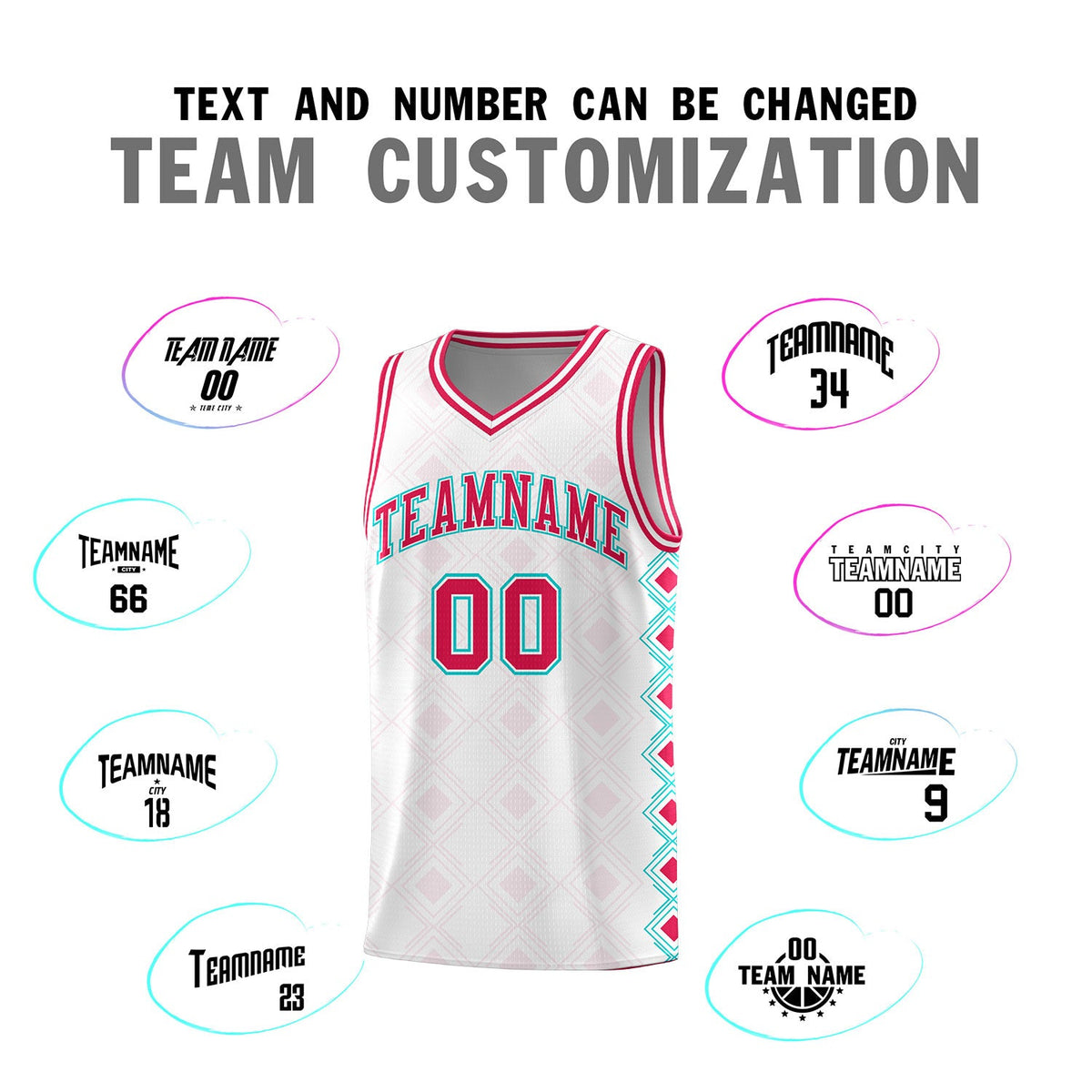 Custom White Side Blocks Sports Uniform Basketball Jersey