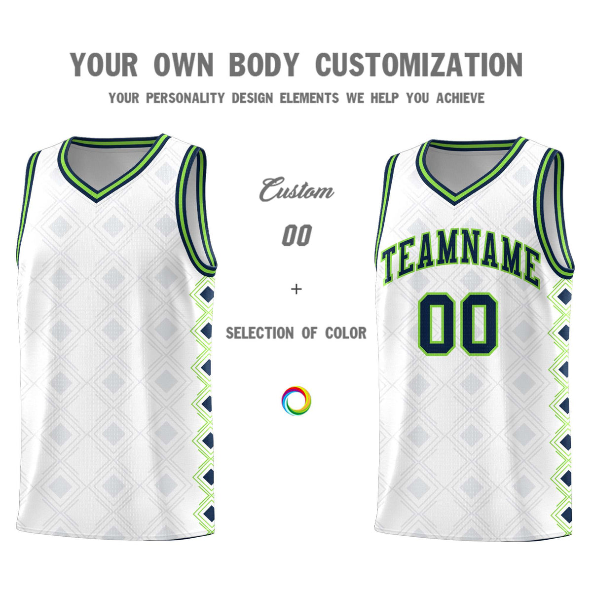Custom White Side Blocks Sports Uniform Basketball Jersey