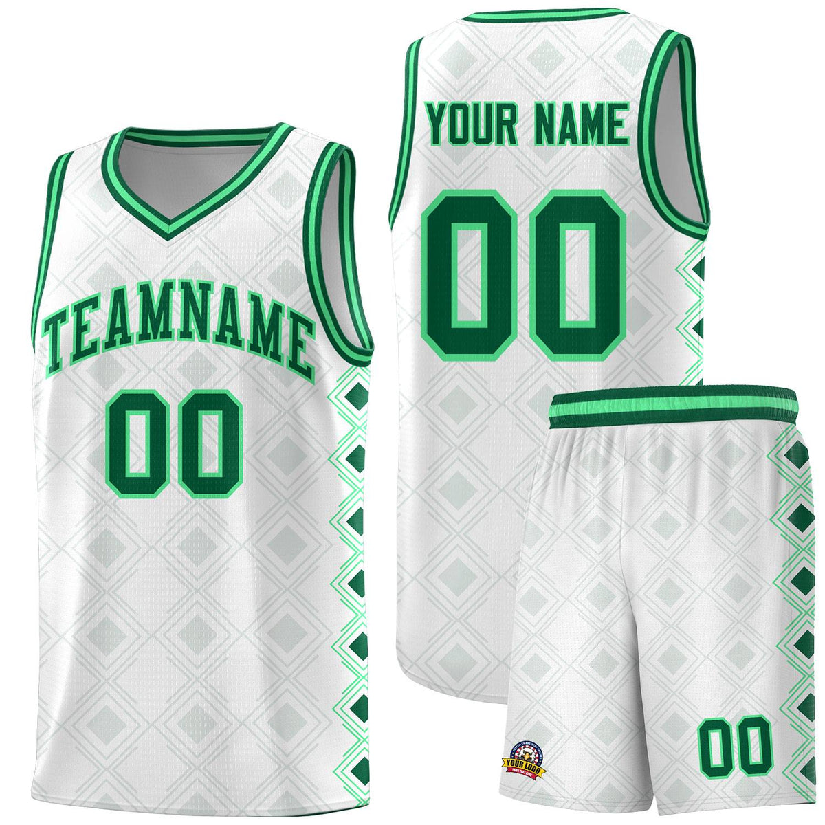 Custom White Side Blocks Sports Uniform Basketball Jersey