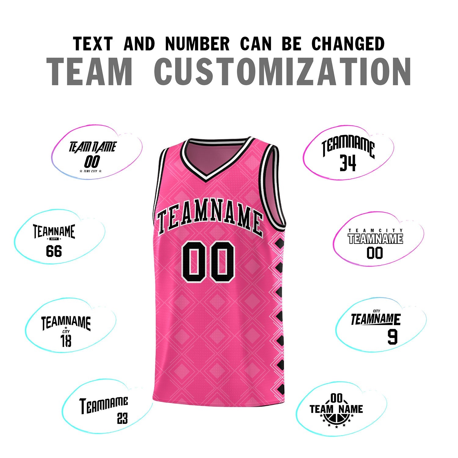 Custom Pink Side Blocks Sports Uniform Basketball Jersey