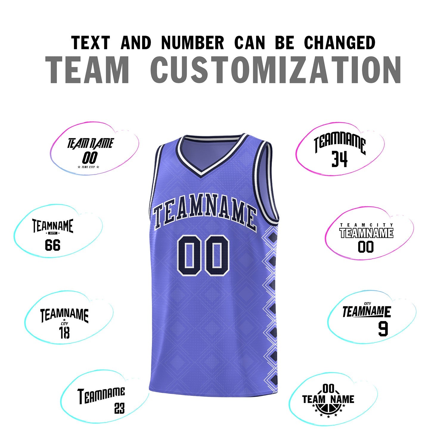 Custom Purple Side Blocks Sports Uniform Basketball Jersey