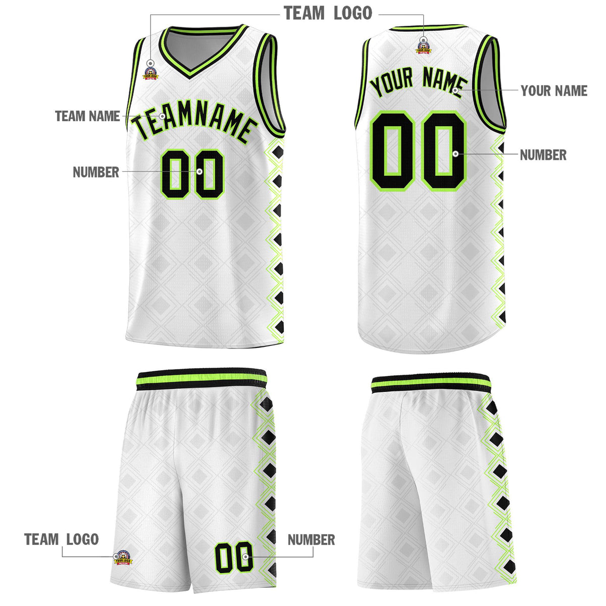 Custom White Side Blocks Sports Uniform Basketball Jersey