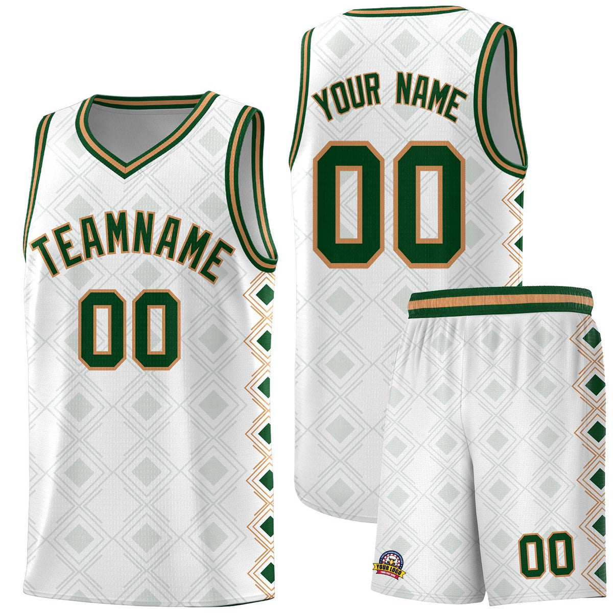 Custom White Side Blocks Sports Uniform Basketball Jersey
