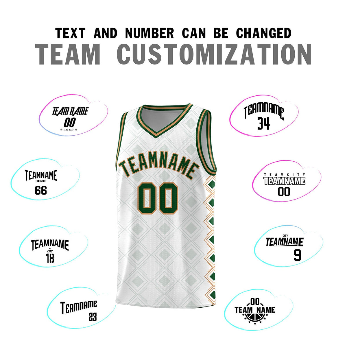 Custom White Side Blocks Sports Uniform Basketball Jersey