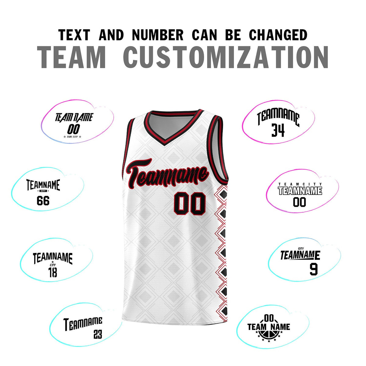 Custom White Side Blocks Sports Uniform Basketball Jersey