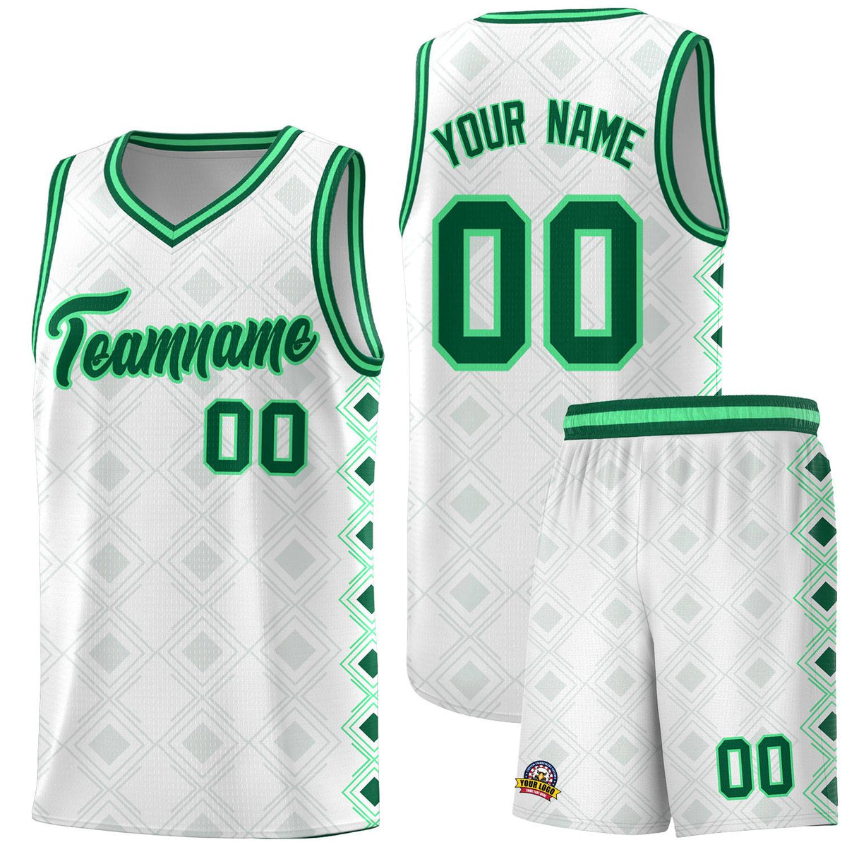 Custom White Side Blocks Sports Uniform Basketball Jersey