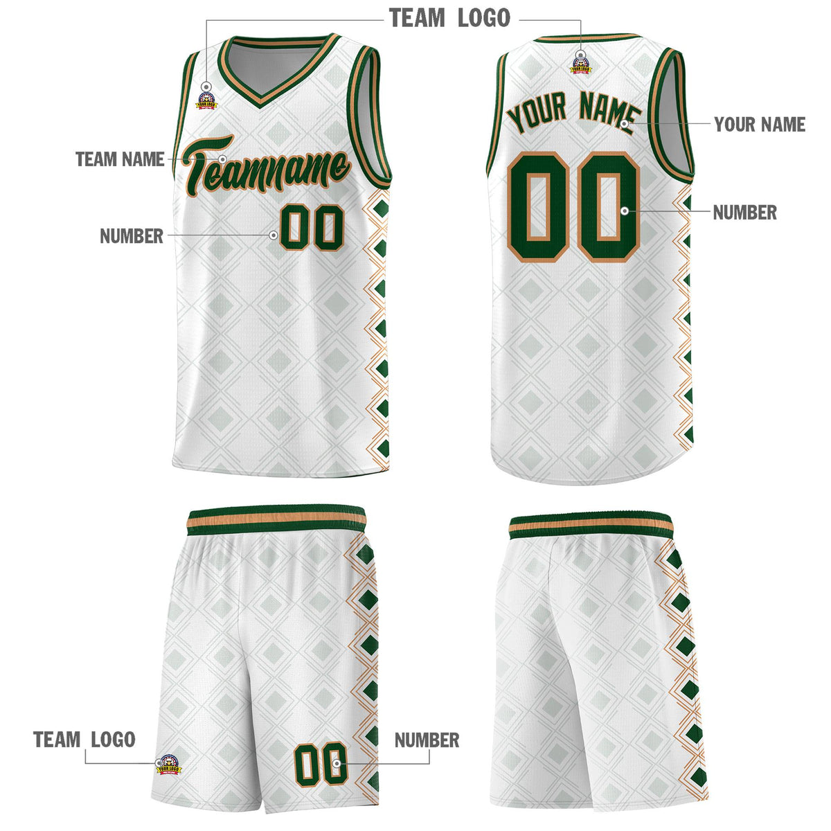Custom White Side Blocks Sports Uniform Basketball Jersey