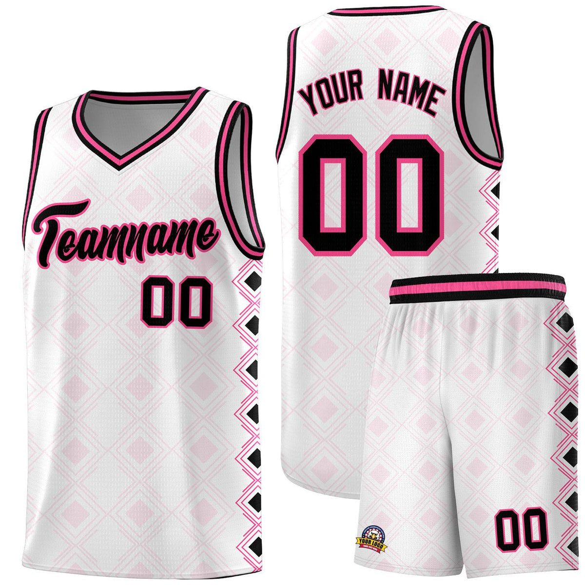 Custom White Side Blocks Sports Uniform Basketball Jersey