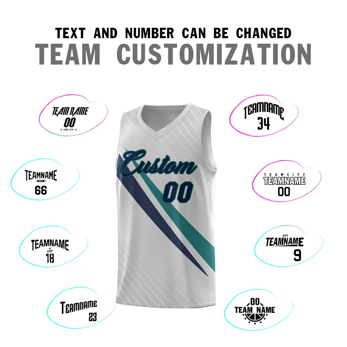 Custom Gray Diagonal Pinstripe Pattern Color Block Sports Uniform Basketball Jersey