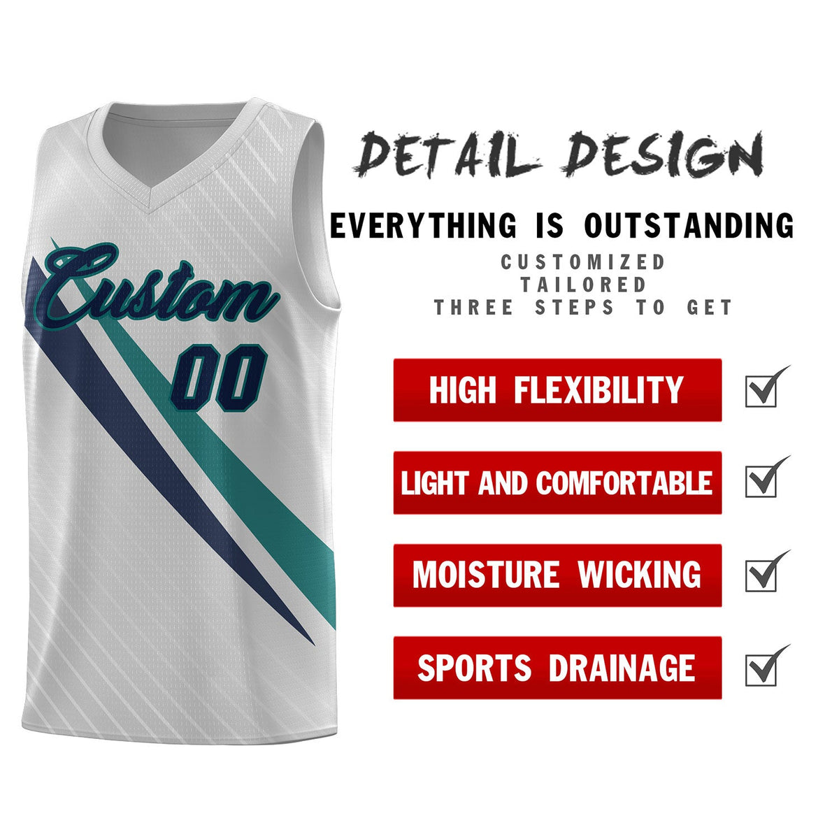 Custom Gray Diagonal Pinstripe Pattern Color Block Sports Uniform Basketball Jersey