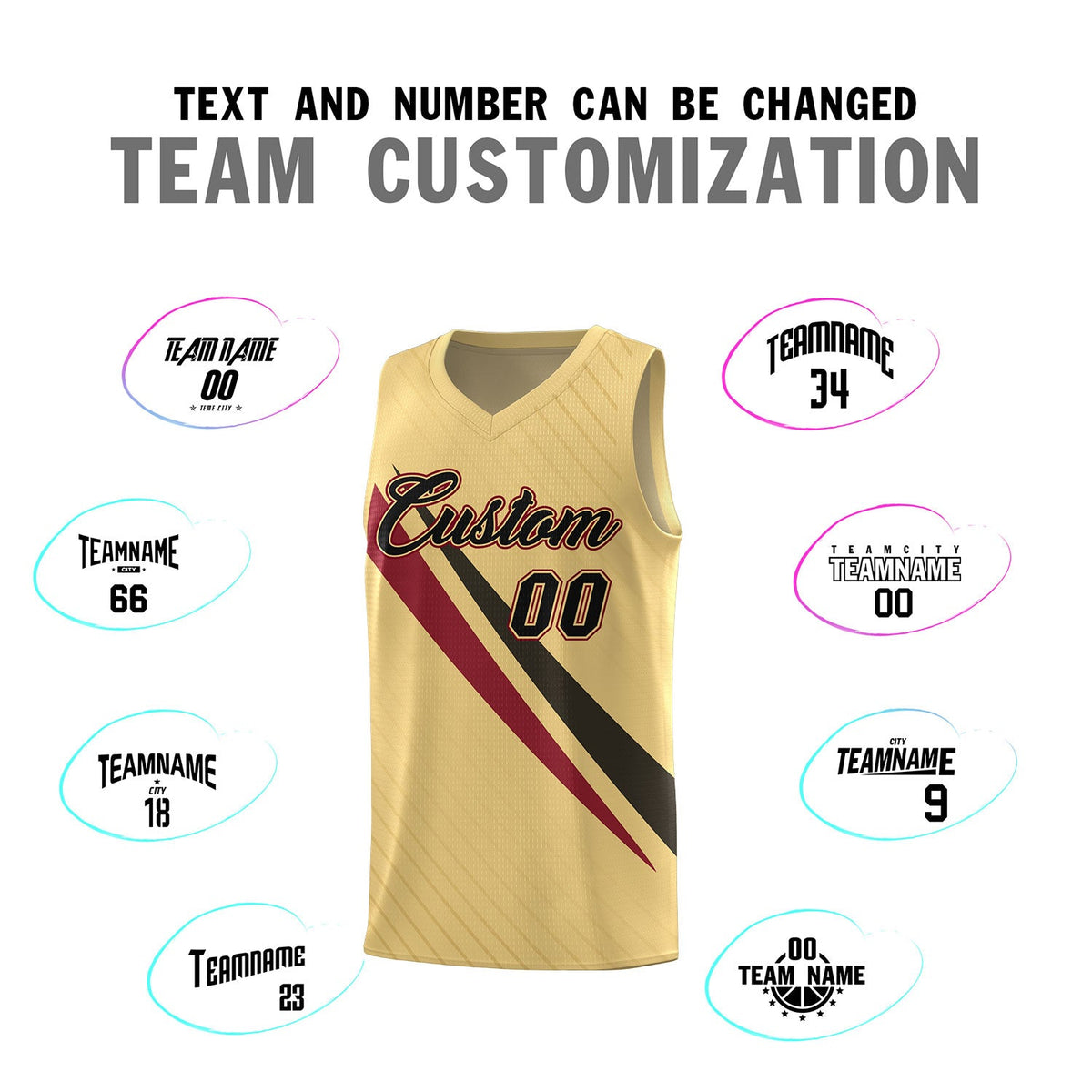 Custom Khaki Diagonal Pinstripe Pattern Color Block Sports Uniform Basketball Jersey