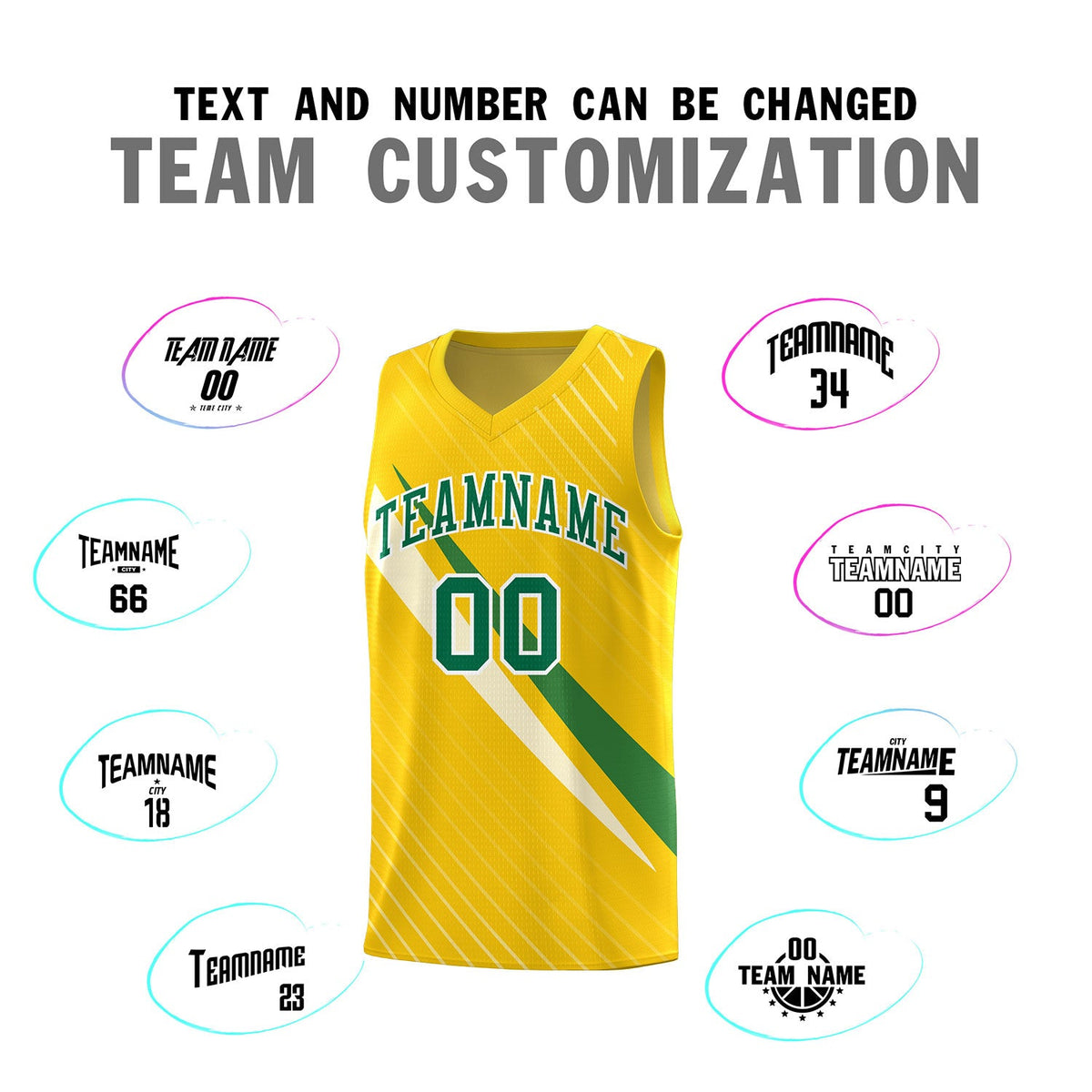 Custom Gold Diagonal Pinstripe Pattern Color Block Sports Uniform Basketball Jersey