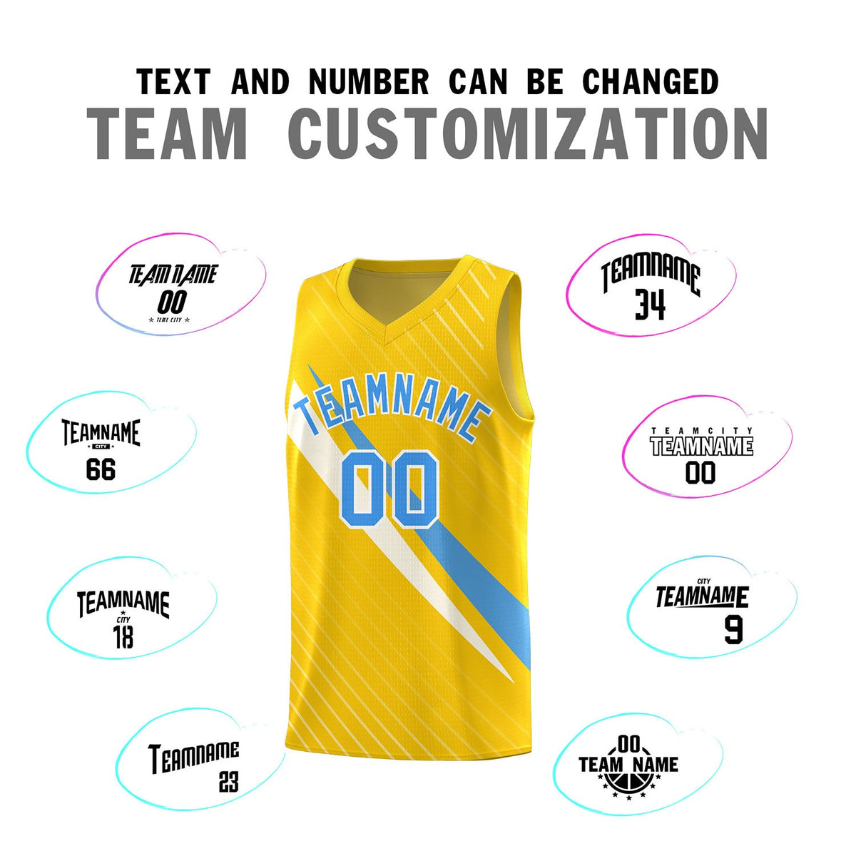 Custom Gold Diagonal Pinstripe Pattern Color Block Sports Uniform Basketball Jersey