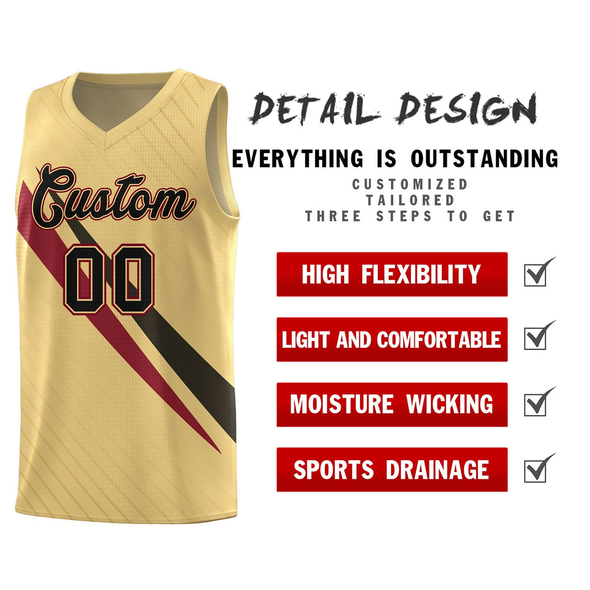 Custom Khaki Diagonal Pinstripe Pattern Color Block Sports Uniform Basketball Jersey
