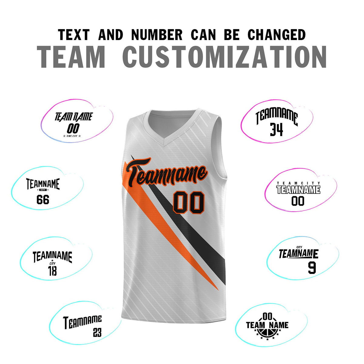 Custom Gray Diagonal Pinstripe Pattern Color Block Sports Uniform Basketball Jersey