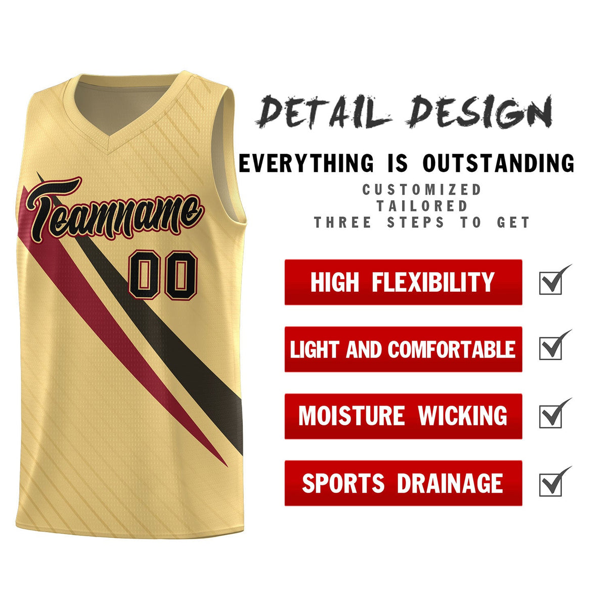 Custom Khaki Diagonal Pinstripe Pattern Color Block Sports Uniform Basketball Jersey