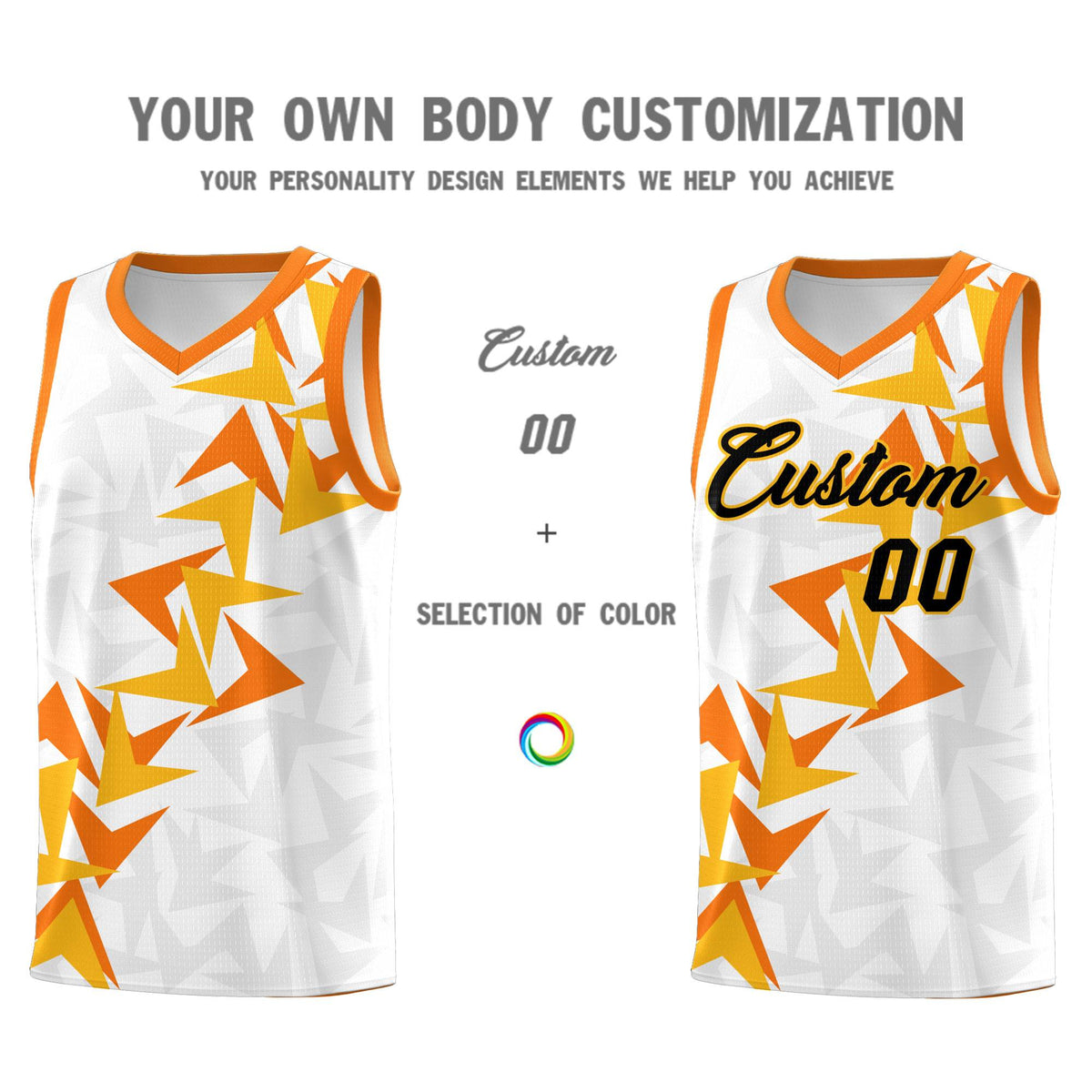 Custom White Boomerang Pattern Sets Basketball Jersey