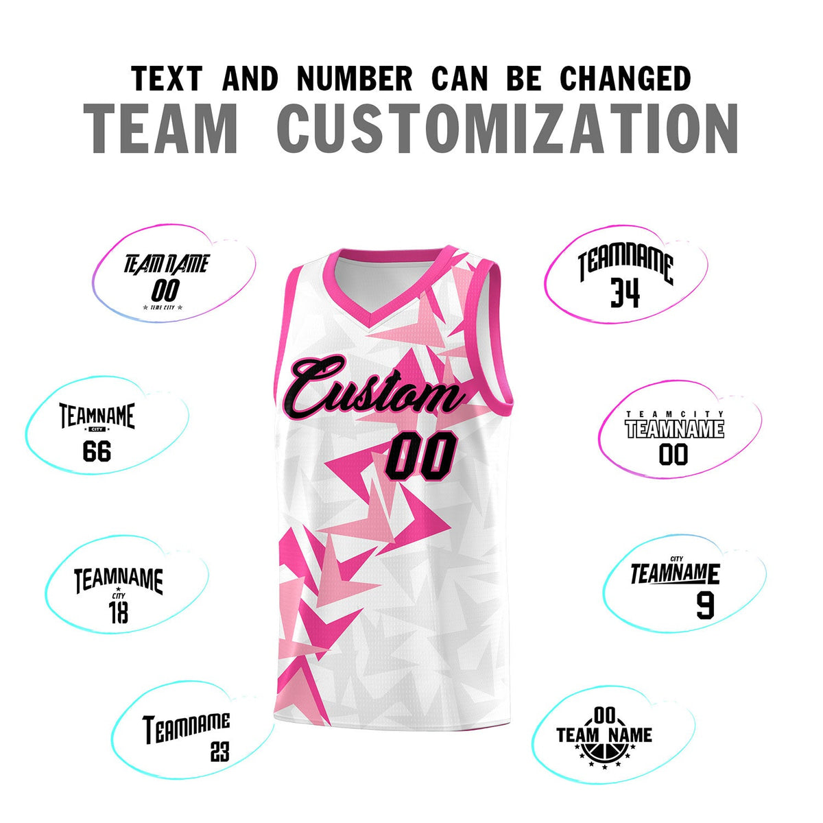 Custom White Boomerang Pattern Sets Basketball Jersey