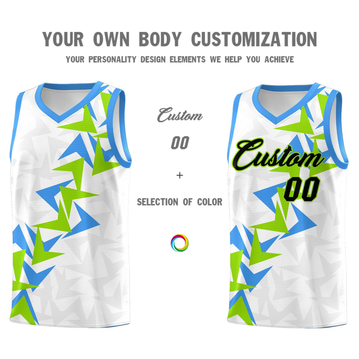 Custom White Boomerang Pattern Sets Basketball Jersey