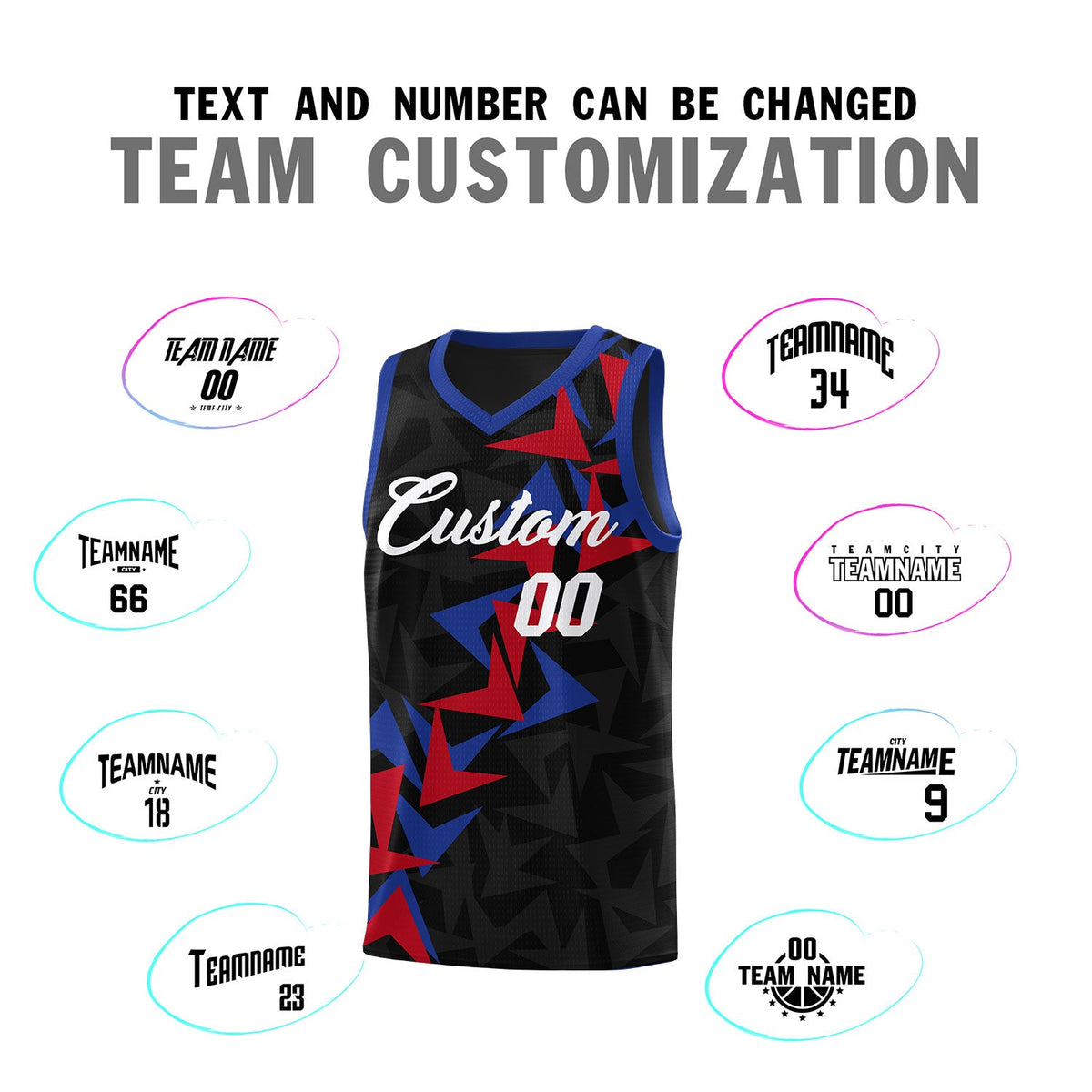 Custom Black Boomerang Pattern Sets Basketball Jersey