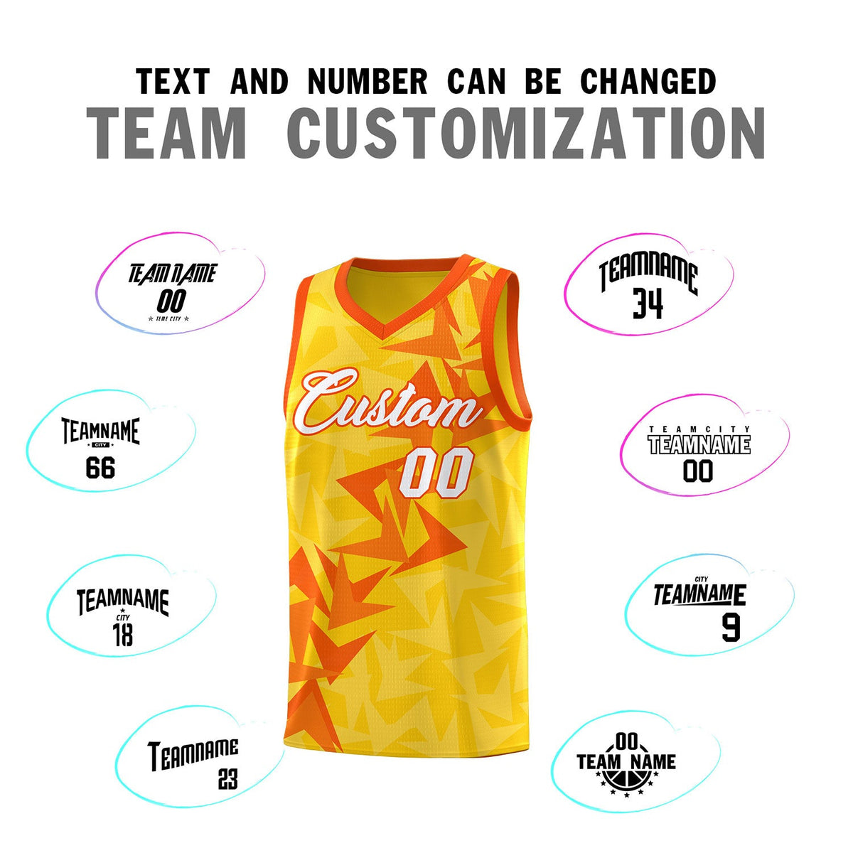 Custom Gold Boomerang Pattern Sets Basketball Jersey