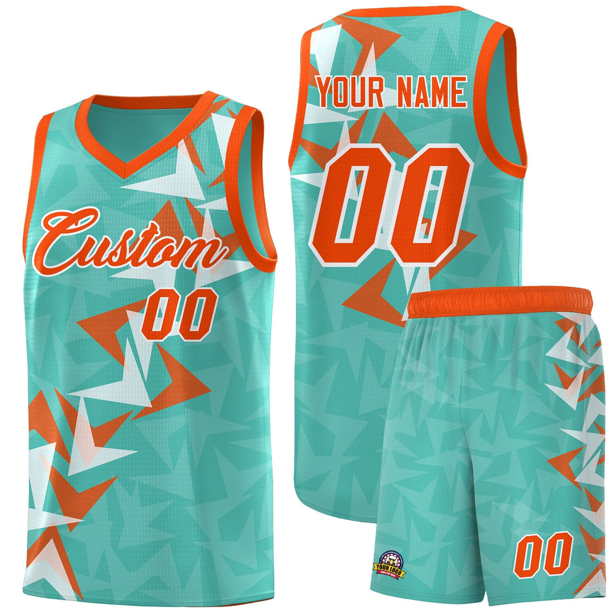 Custom Bright Green Boomerang Pattern Sets Basketball Jersey