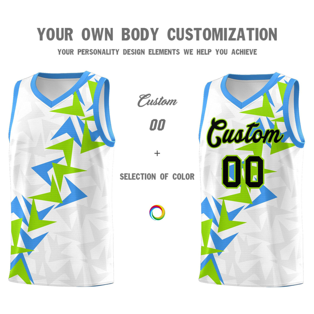 Custom White Boomerang Pattern Sets Basketball Jersey