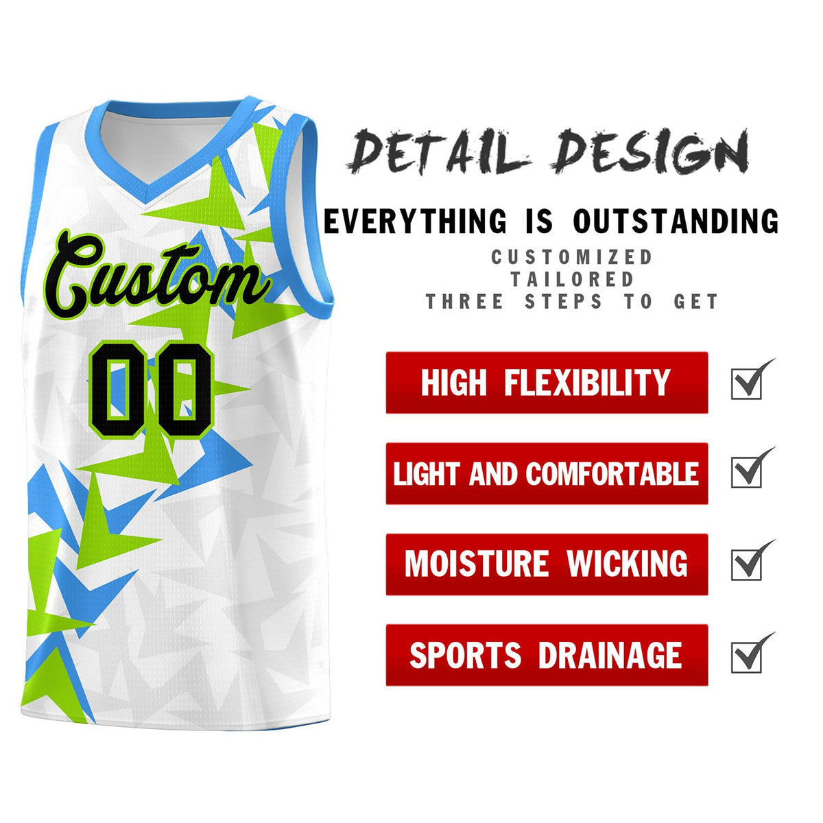 Custom White Boomerang Pattern Sets Basketball Jersey