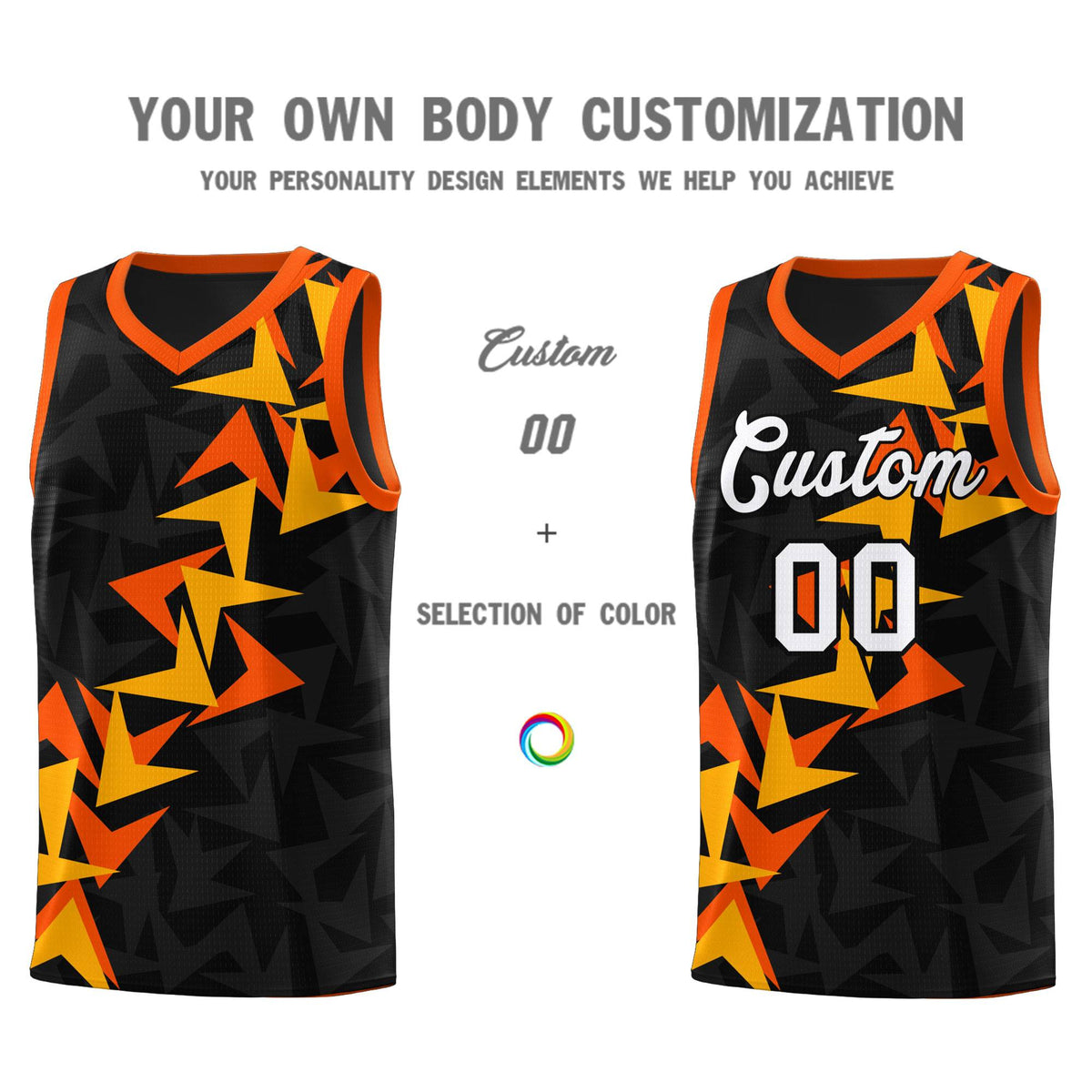 Custom Black Boomerang Pattern Sets Basketball Jersey