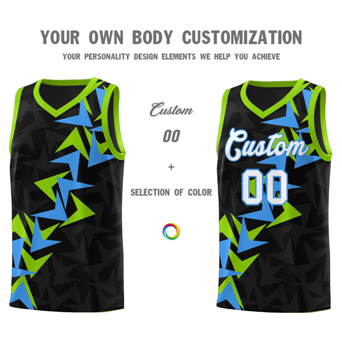 Custom Black Boomerang Pattern Sets Basketball Jersey