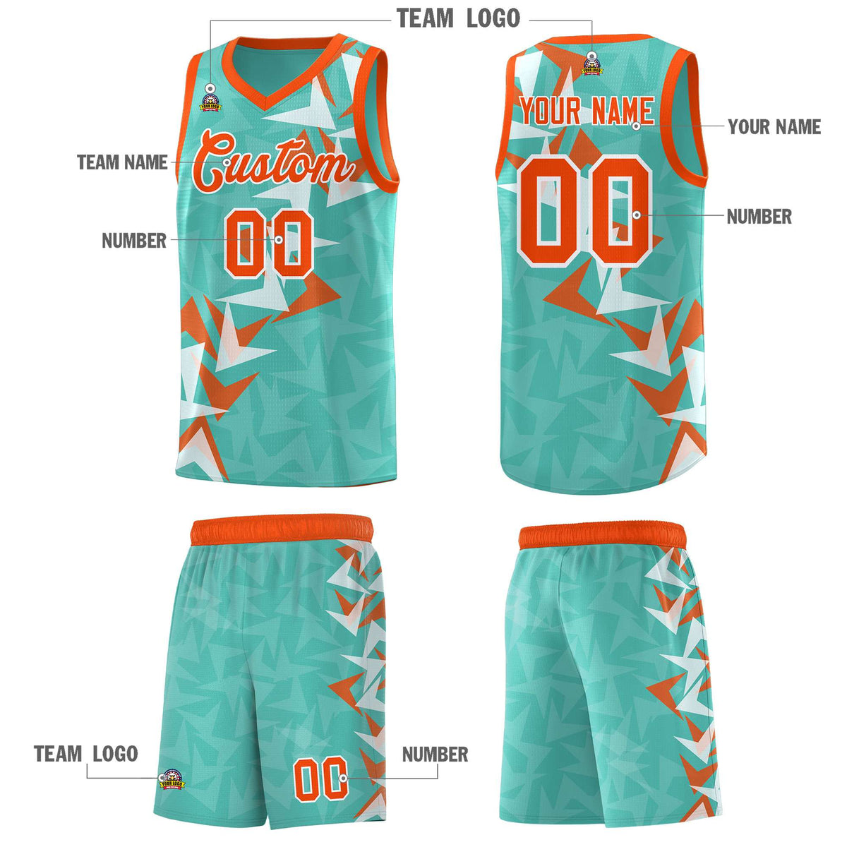 Custom Bright Green Boomerang Pattern Sets Basketball Jersey