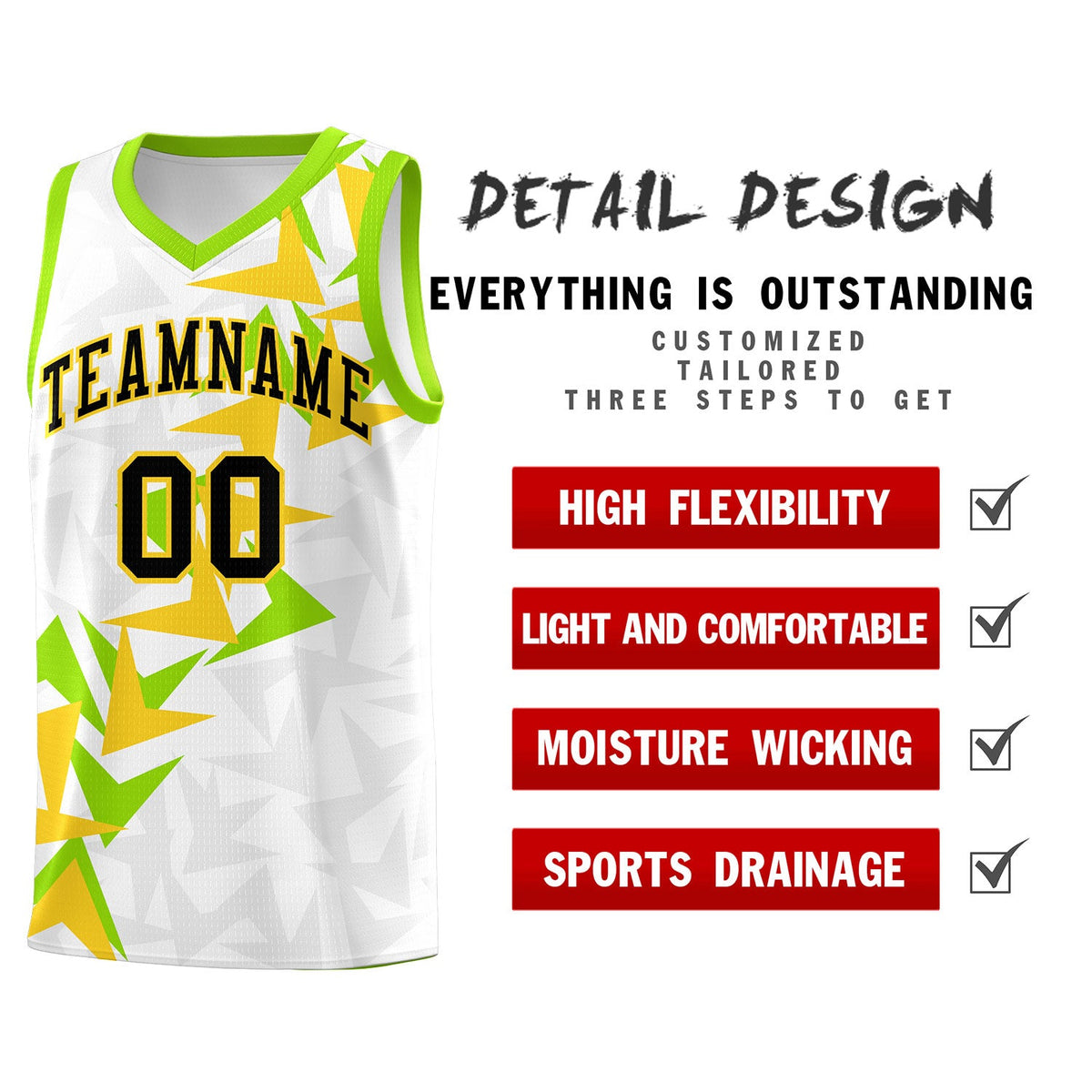 Custom White Boomerang Pattern Sets Basketball Jersey
