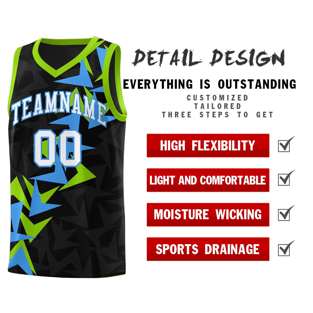 Custom Black Boomerang Pattern Sets Basketball Jersey