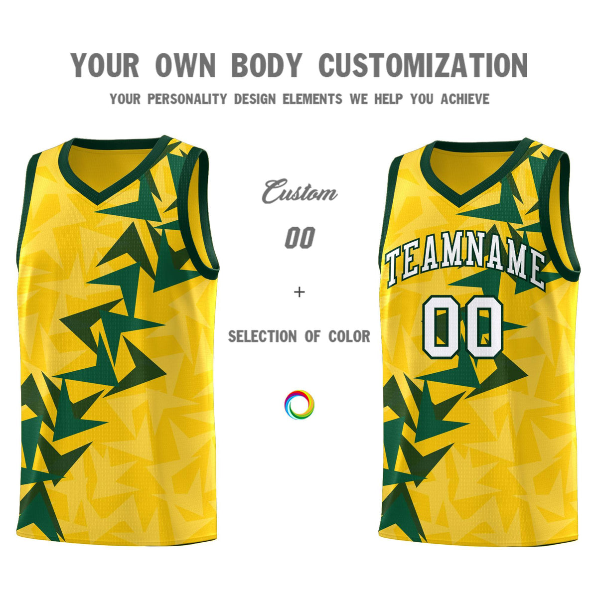 Custom Gold Boomerang Pattern Sets Basketball Jersey