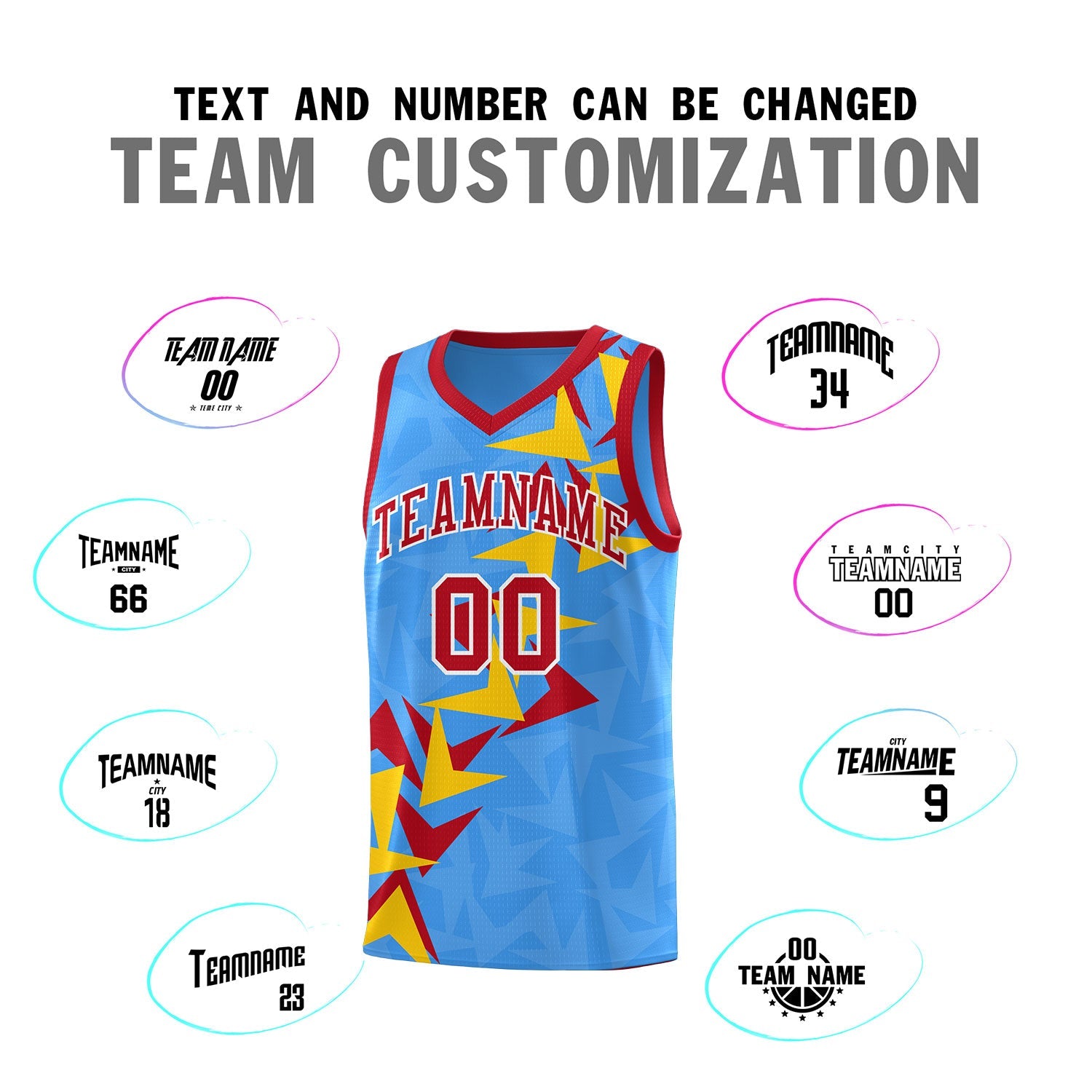 Custom Light Blue Boomerang Pattern Sets Basketball Jersey