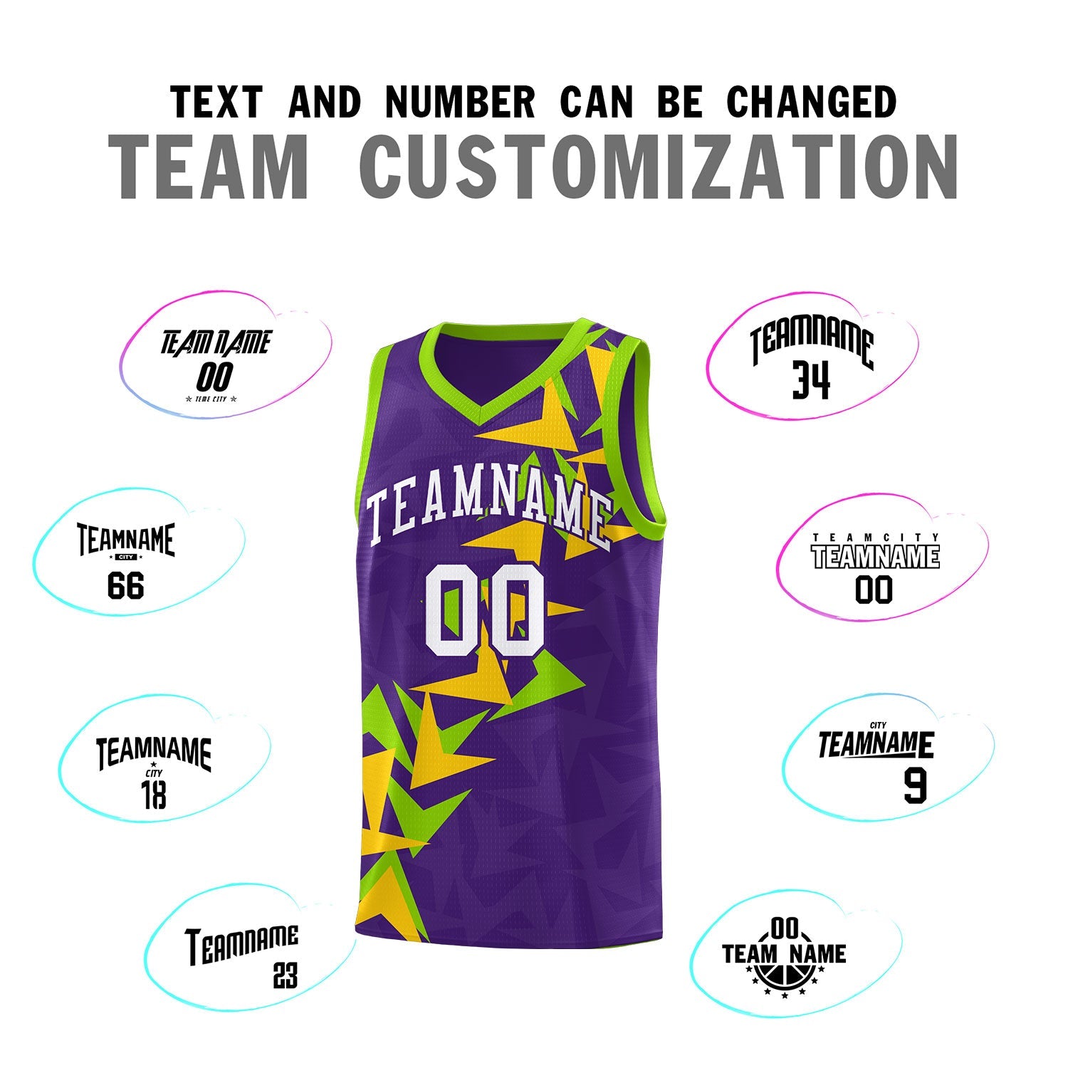 Custom Purple Boomerang Pattern Sets Basketball Jersey