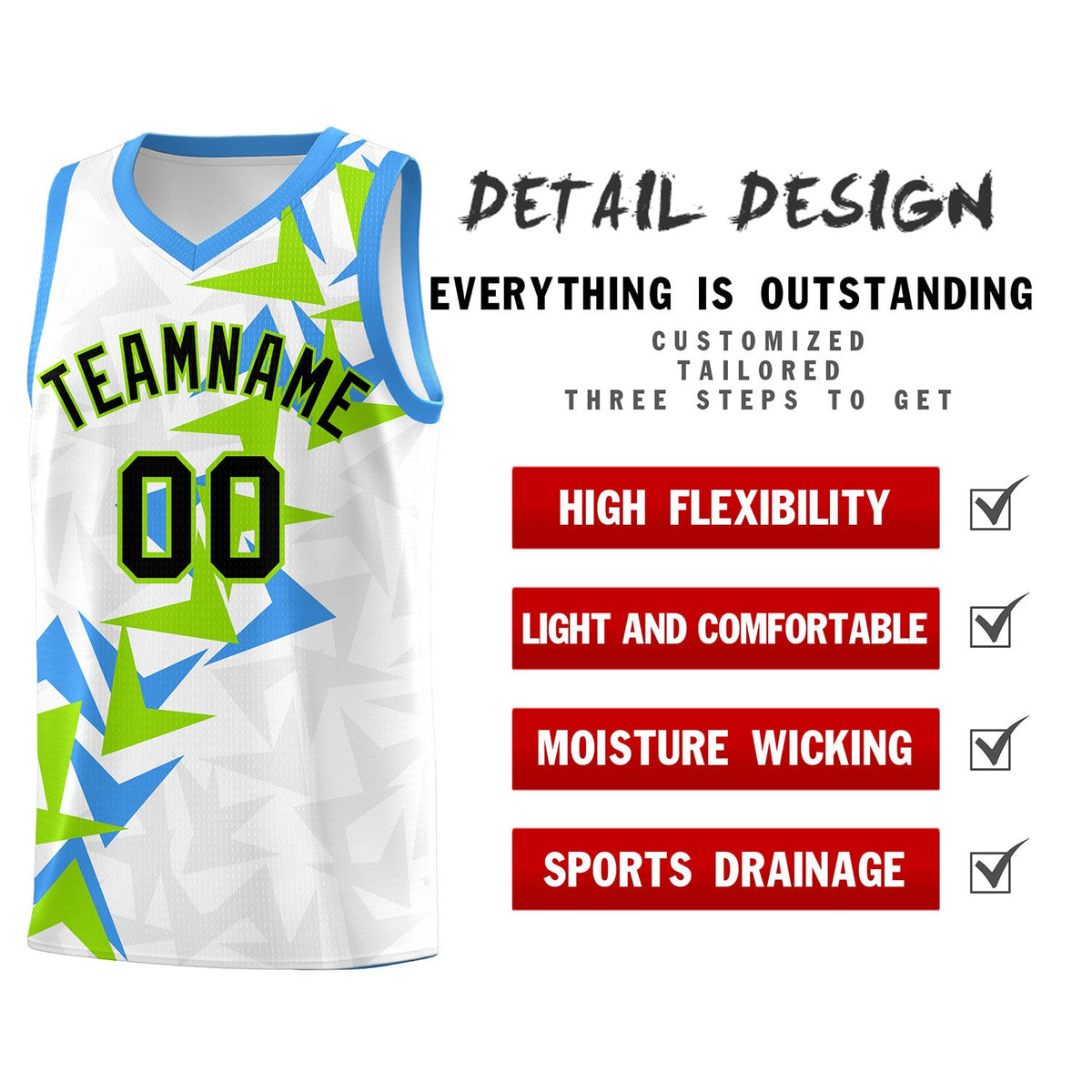 Custom White Boomerang Pattern Sets Basketball Jersey