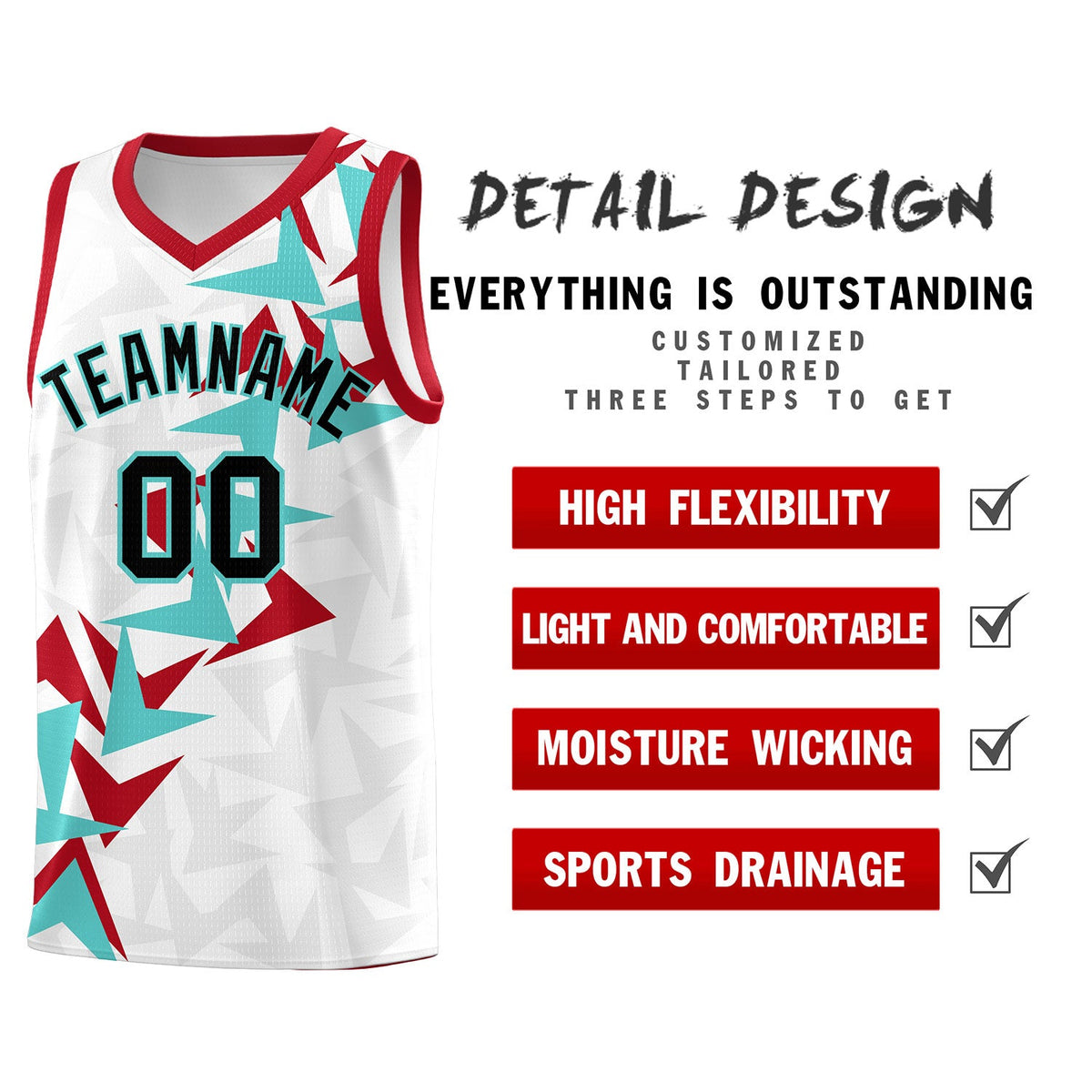 Custom White Boomerang Pattern Sets Basketball Jersey