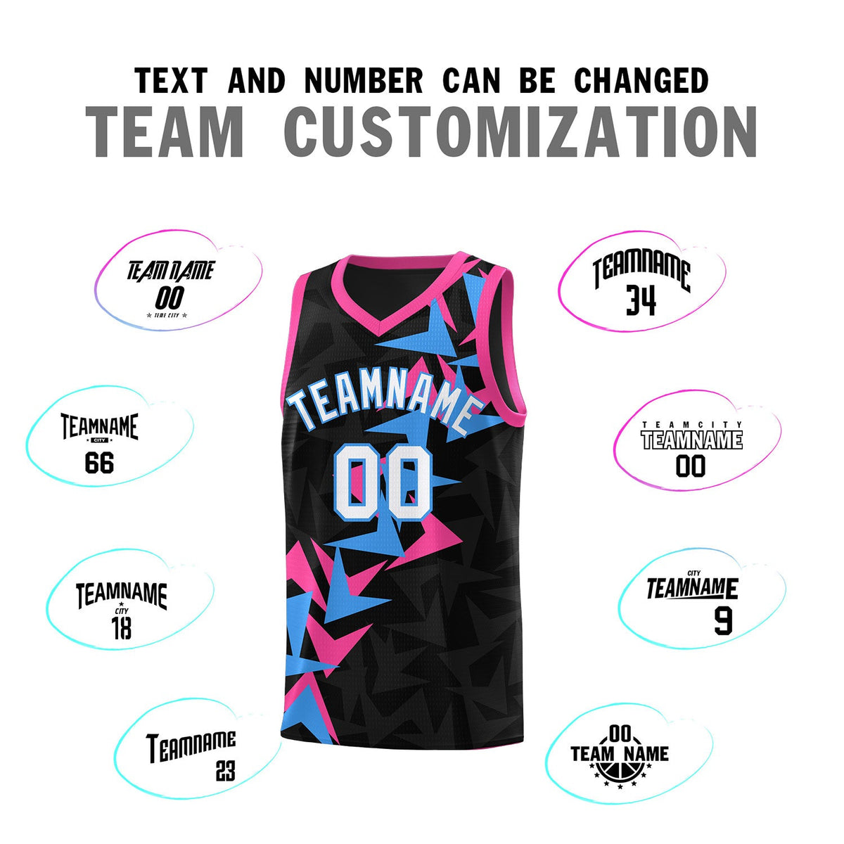 Custom Black Boomerang Pattern Sets Basketball Jersey