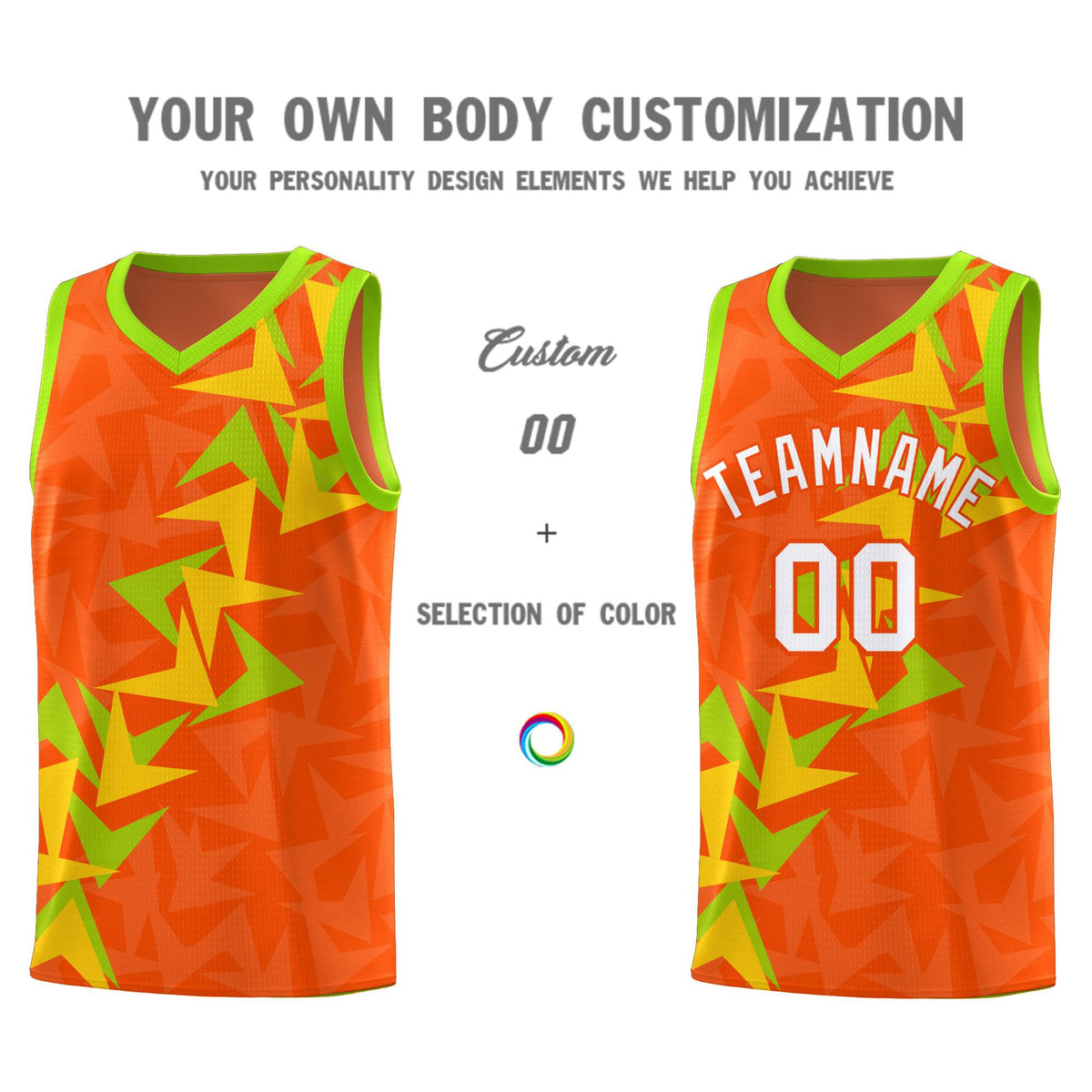 Custom Orange Boomerang Pattern Sets Basketball Jersey