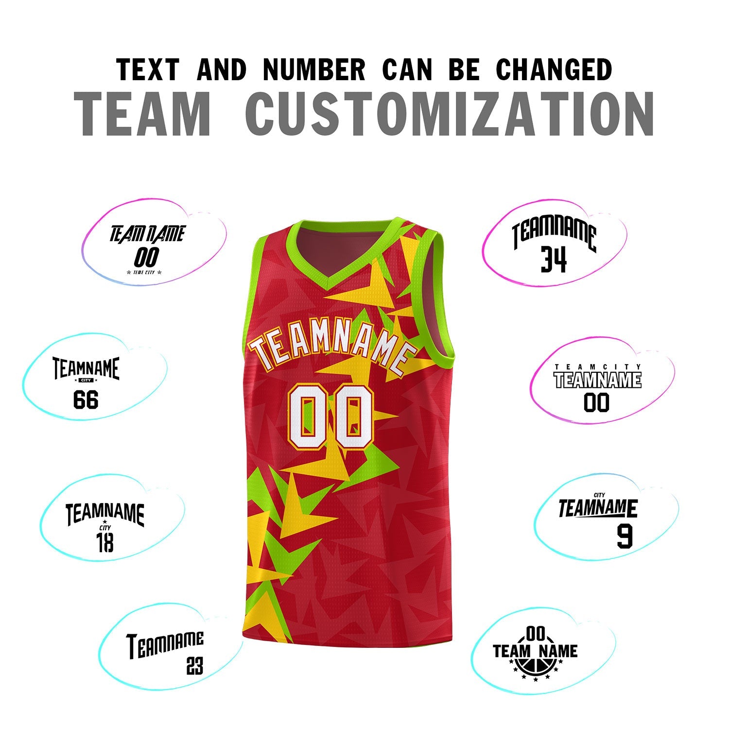 Custom Red Boomerang Pattern Sets Basketball Jersey