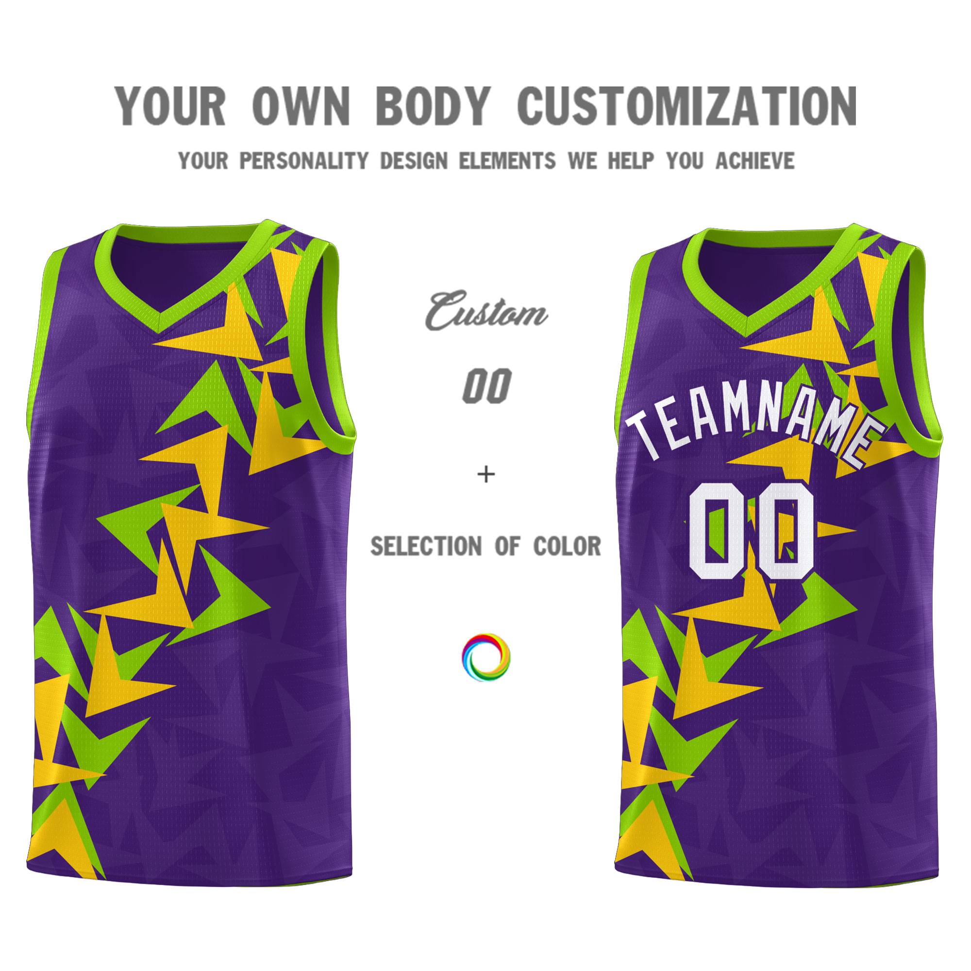Custom Purple Boomerang Pattern Sets Basketball Jersey